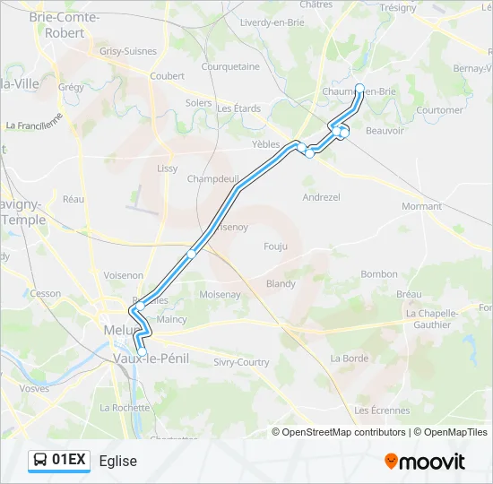 01EX Bus Line Map