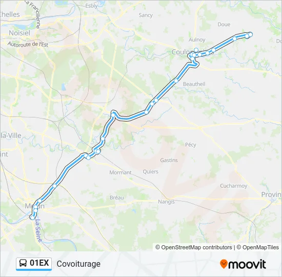 01EX Bus Line Map