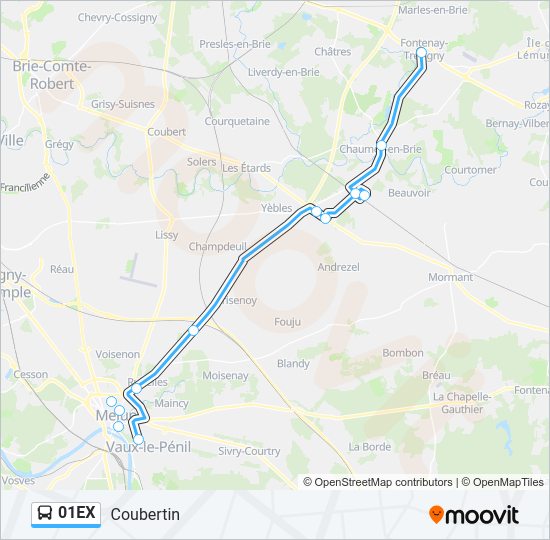 01EX Bus Line Map