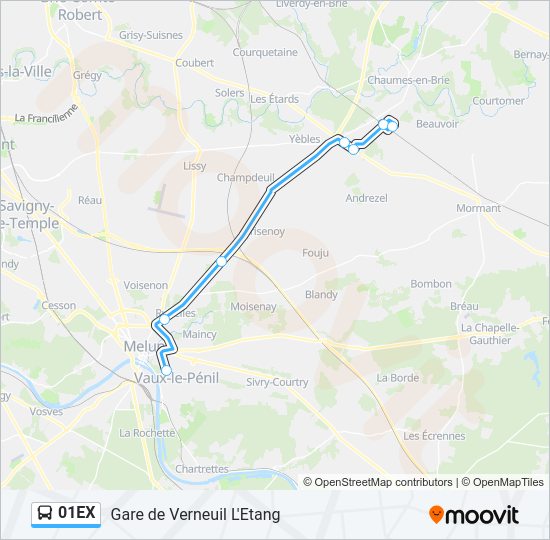 01EX Bus Line Map