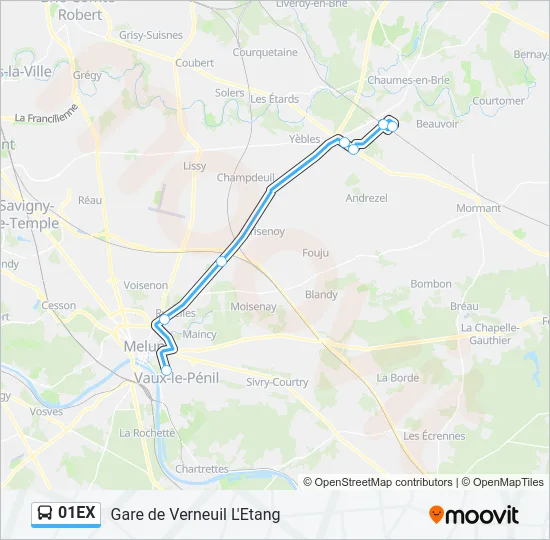 01EX Bus Line Map