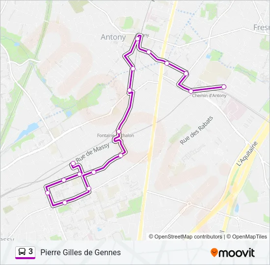 3 Bus Line Map