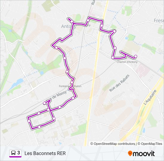 3 Bus Line Map