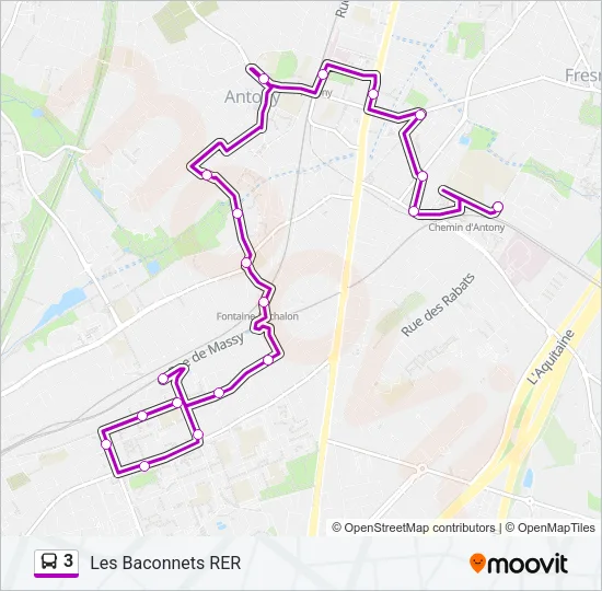 3 Bus Line Map