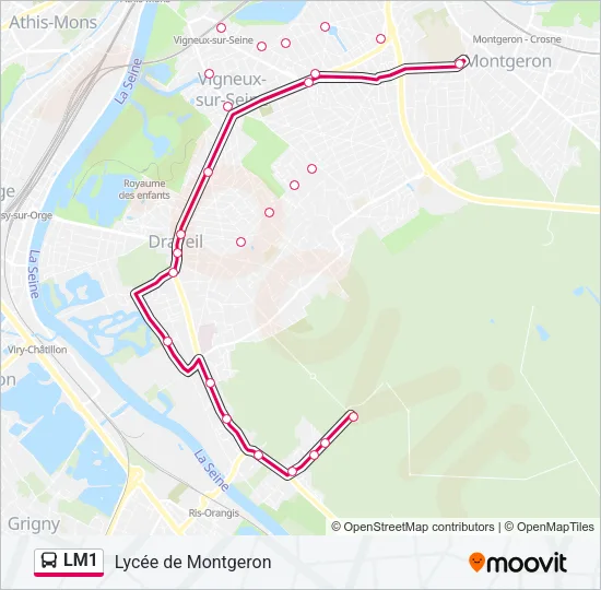 LM1 Bus Line Map