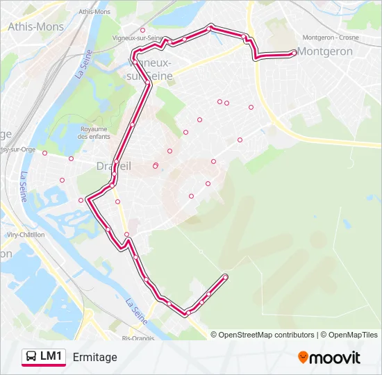 LM1 Bus Line Map
