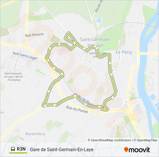 R3N Bus Line Map