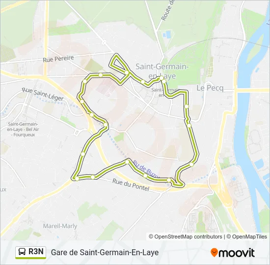 R3N Bus Line Map