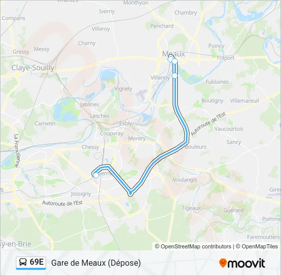 69E Bus Line Map