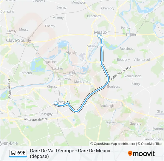 69E Bus Line Map