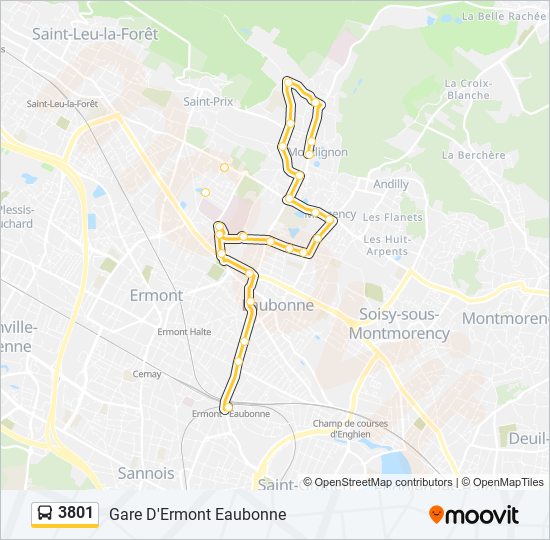 Mapa de 3801 de autobús