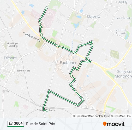 Plan de la ligne 3804 de bus