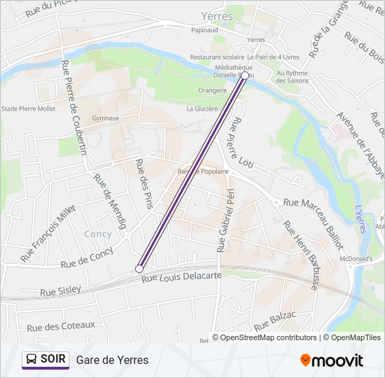 SOIR Bus Line Map