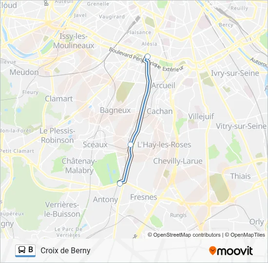 Línea B: horarios, paradas y mapas - Croix de Berny (Actualizado)