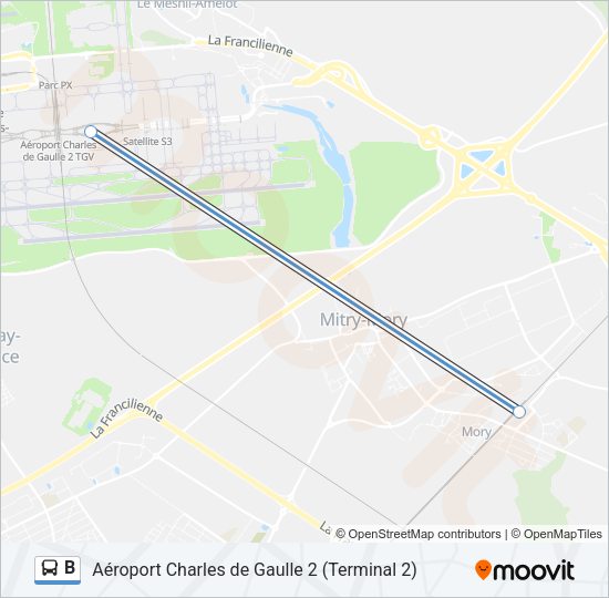 B Bus Line Map