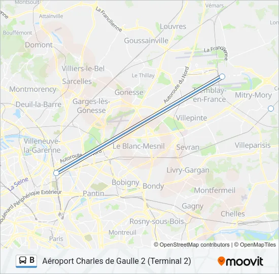 B Bus Line Map