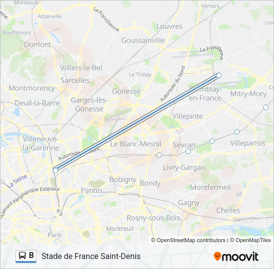 B Bus Line Map