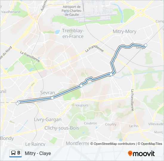 B Bus Line Map