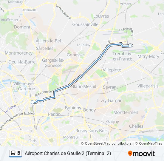 b Route: Schedules, Stops & Maps - Aéroport Charles de Gaulle 2 ...