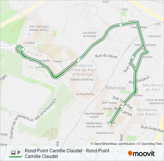 P Bus Line Map