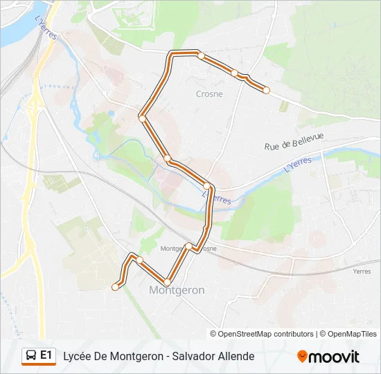 E1 Bus Line Map