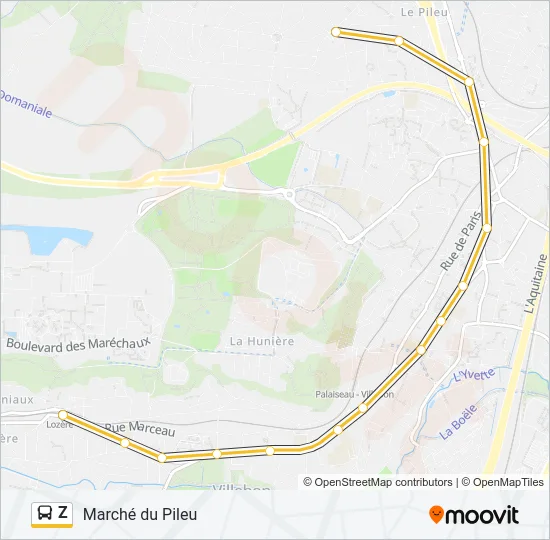 Z Bus Line Map