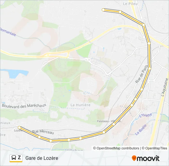 Z Bus Line Map