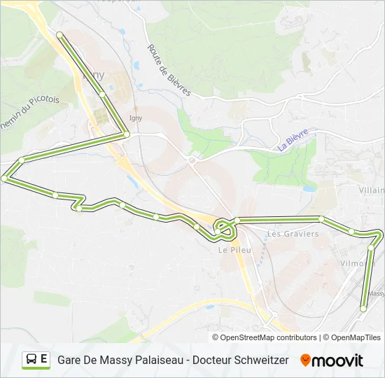 E Bus Line Map