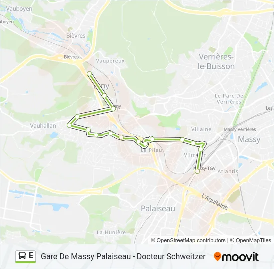 E Bus Line Map