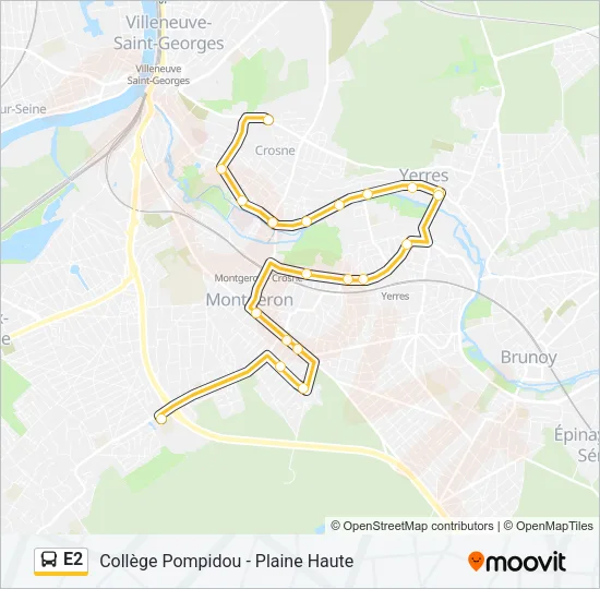 E2 Bus Line Map
