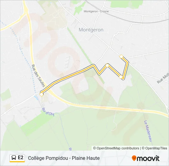 E2 Bus Line Map