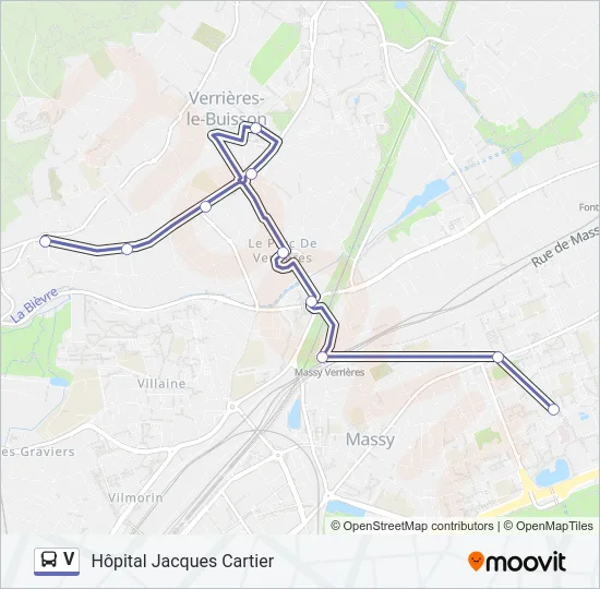 V Bus Line Map