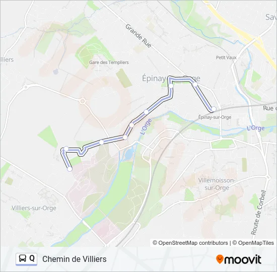 Q Bus Line Map