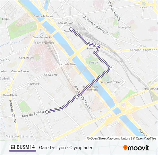 BUSM14 Bus Line Map