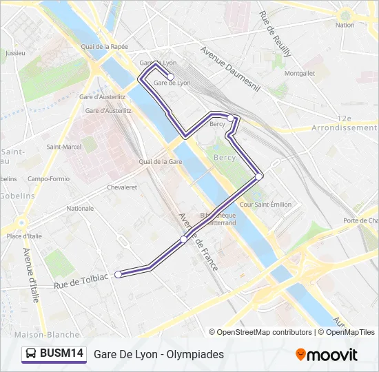 BUSM14 Bus Line Map