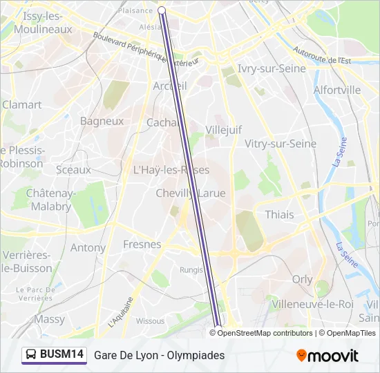 BUSM14 Bus Line Map