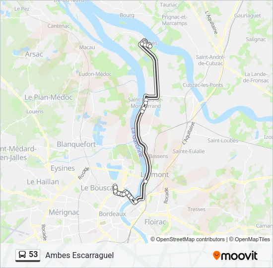 53 Bus Line Map