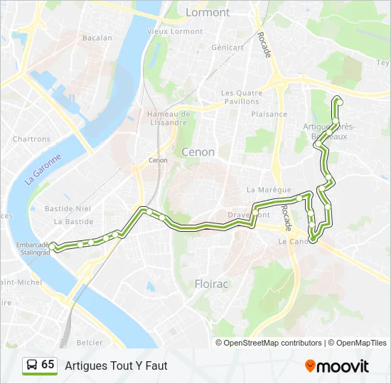65 Bus Line Map