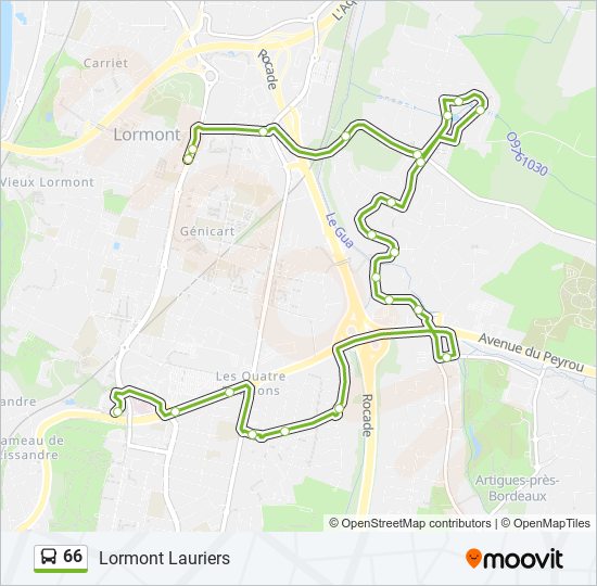 Plan de la ligne 66 de bus