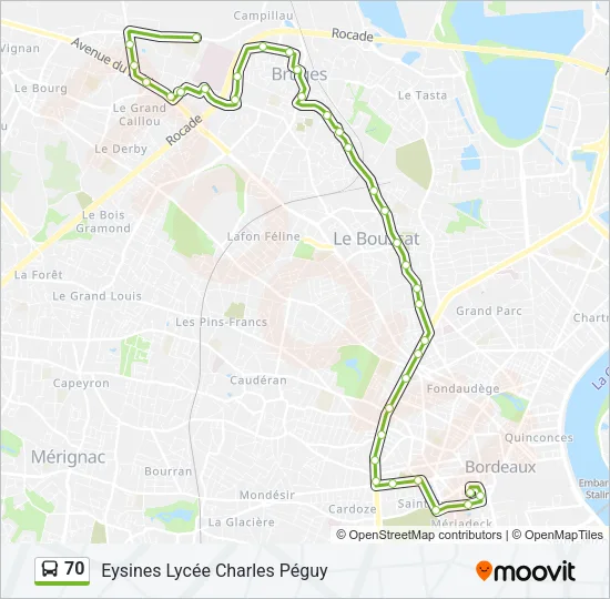 70 Bus Line Map