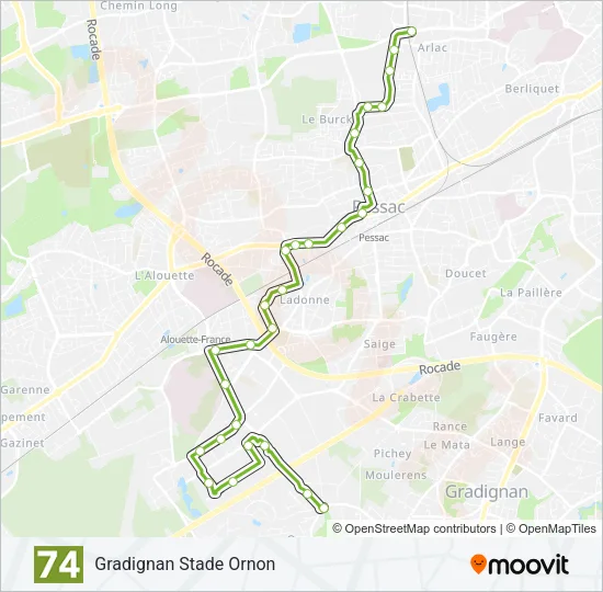 74 Bus Line Map