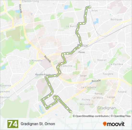 74 Bus Line Map