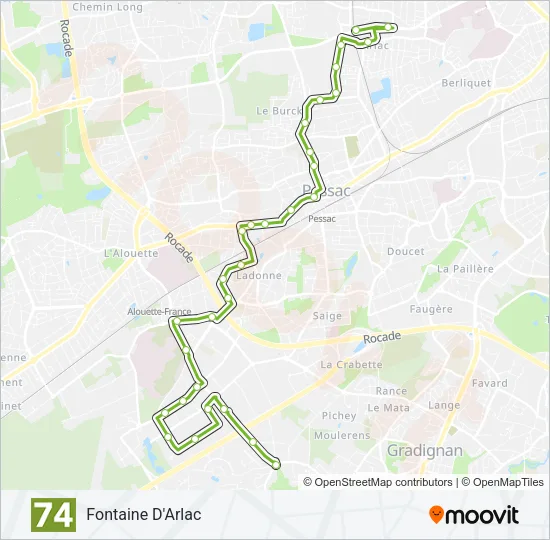 74 Bus Line Map