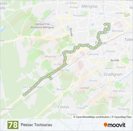 Plan de la ligne 78 de bus