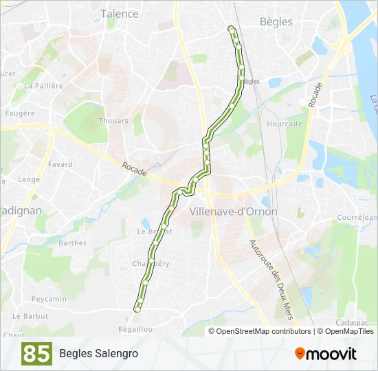 85 Bus Line Map