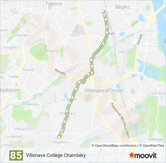 85 Bus Line Map