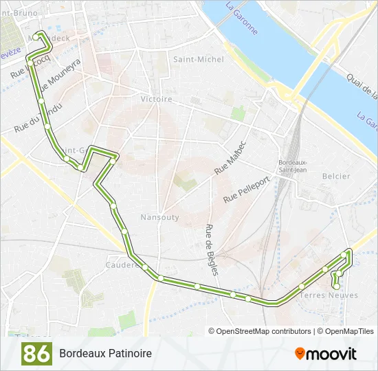 86 Bus Line Map