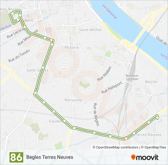 86 Bus Line Map