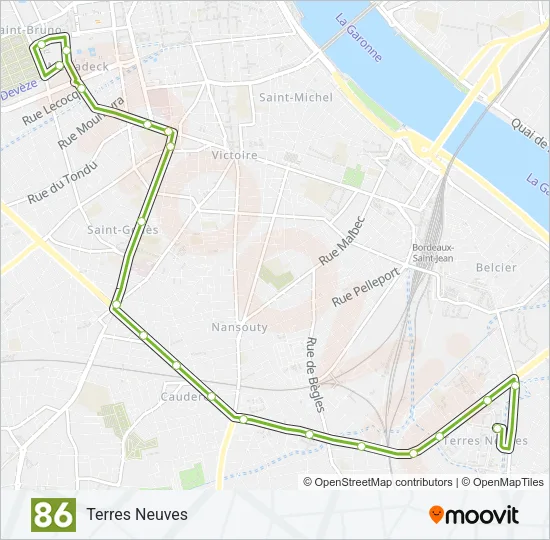 86 Bus Line Map
