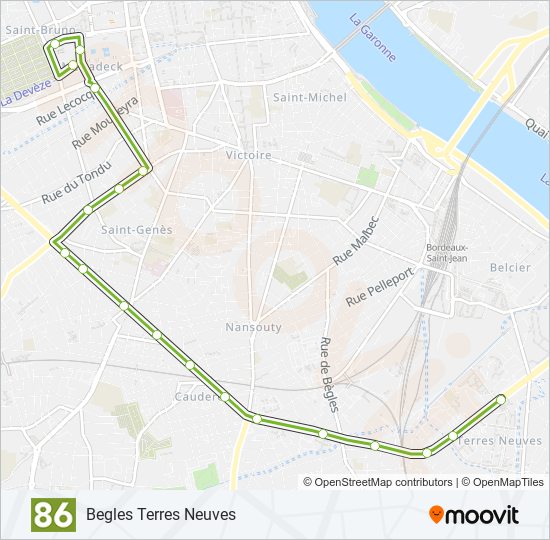 Mapa de 86 de autobús